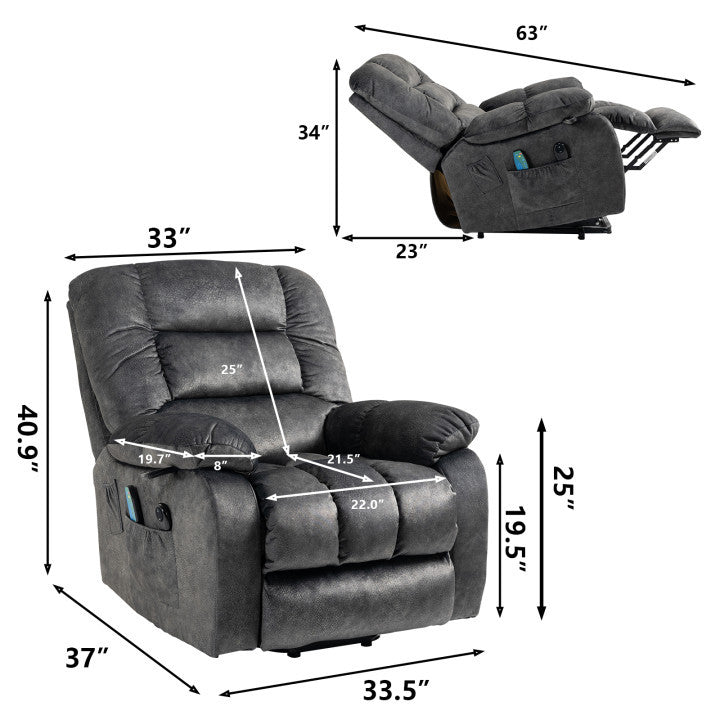 Recliners Lift Chair Relax Sofa Chair Livingroom Furniture Living Room Power Electric Reclining for Elderly