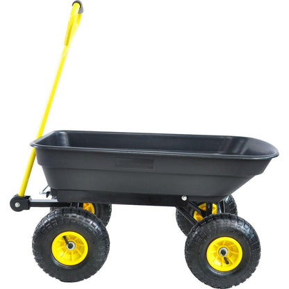 Folding car Poly Garden dump truck with steel frame, 10 inches. Pneumatic tire, 300 lb capacity body 55L black - Streamdale Furniture