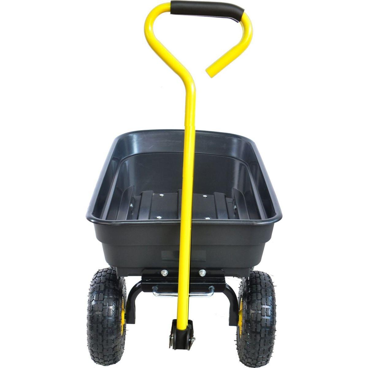 Folding car Poly Garden dump truck with steel frame, 10 inches. Pneumatic tire, 300 lb capacity body 55L black - Streamdale Furniture