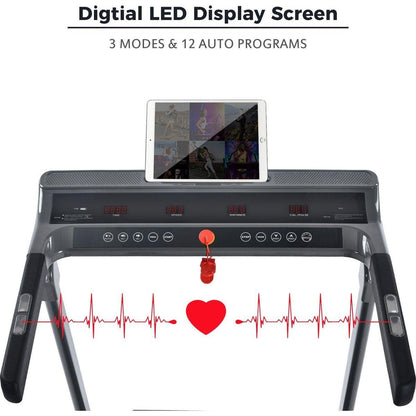 Folding Electric 3.5HP Treadmill Medium Running Machine Motorised Gym 330lb,Portable Compact Treadmill Foldable for Home Gym Fitness Workout Jogging Walking,Electric Motorized Power 14KM/H