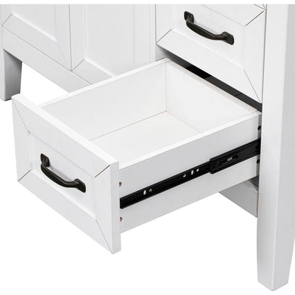 36" Bathroom Vanity with Sink Combo, White Bathroom Cabinet with Drawers, Solid Frame and MDF Board