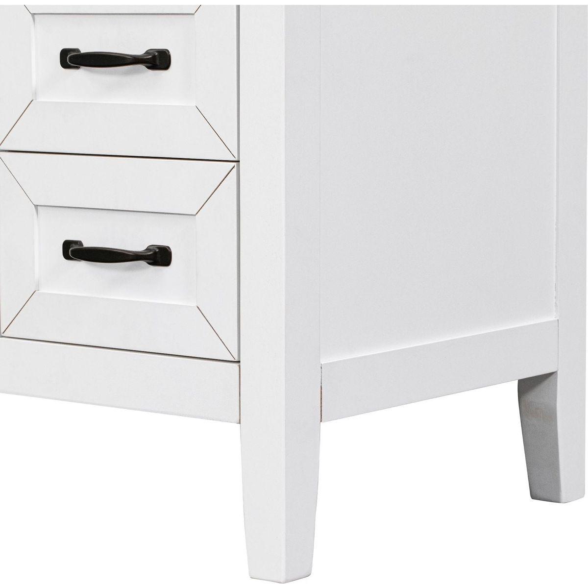 36" Bathroom Vanity without Sink, Cabinet Base Only, Bathroom Cabinet with Drawers, Solid Frame and MDF Board, White