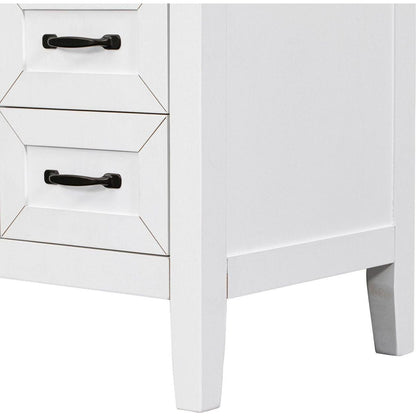 36" Bathroom Vanity with Sink Combo, White Bathroom Cabinet with Drawers, Solid Frame and MDF Board