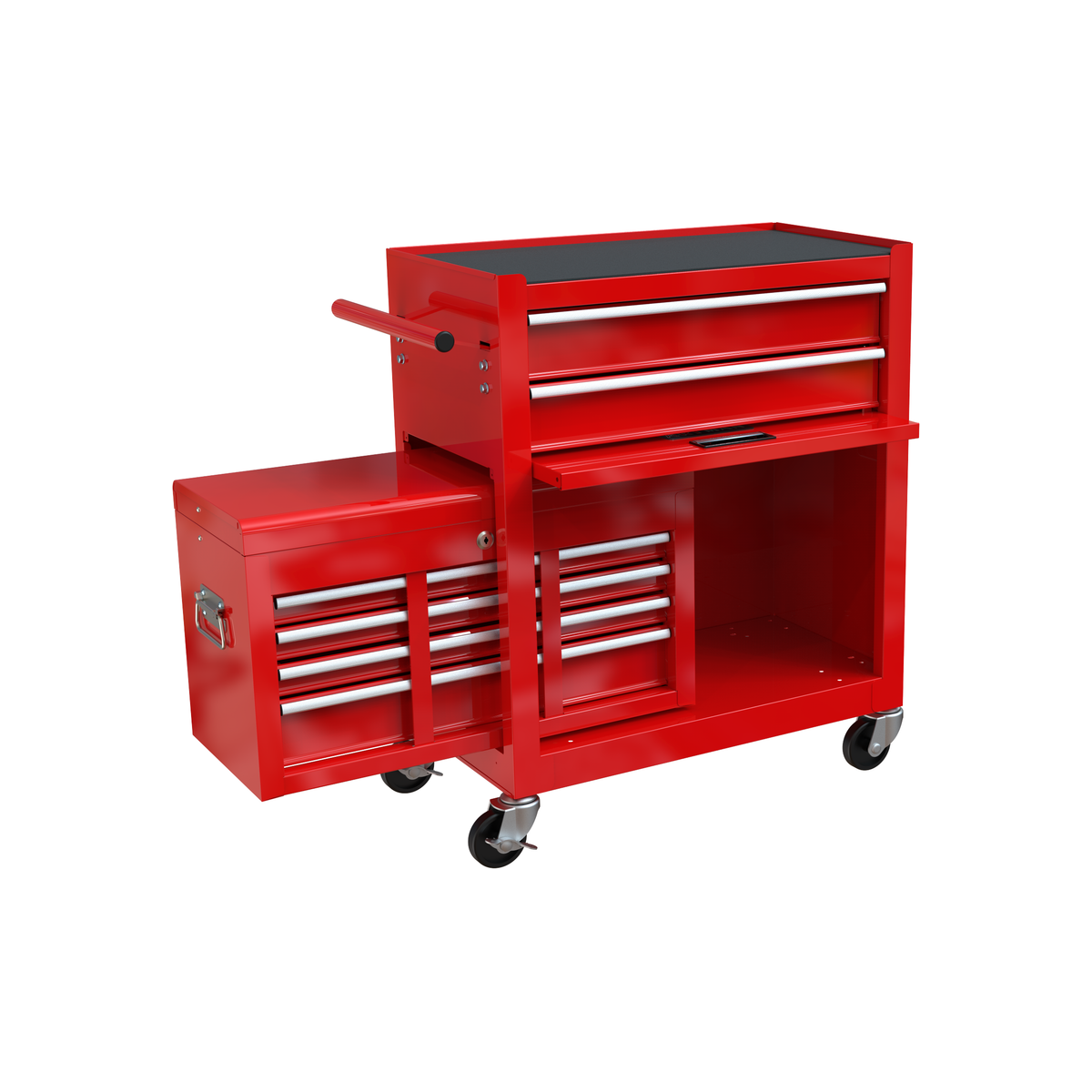 High Capacity Rolling Tool Chest with Wheels and Drawers, 8-Drawer Tool Storage Cabinet--RED