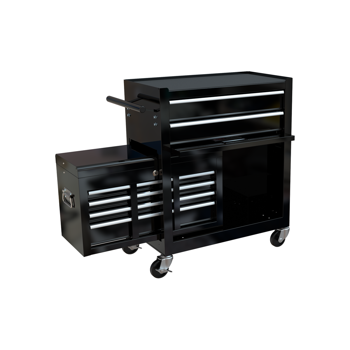 High Capacity Rolling Tool Chest with Wheels and Drawers, 8-Drawer Tool Storage Cabinet--BLACK