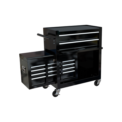 High Capacity Rolling Tool Chest with Wheels and Drawers, 8-Drawer Tool Storage Cabinet--BLACK