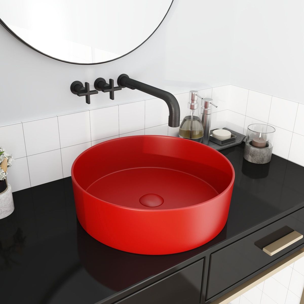 Ceramic Circular Vessel Bathroom Sink Art Sink