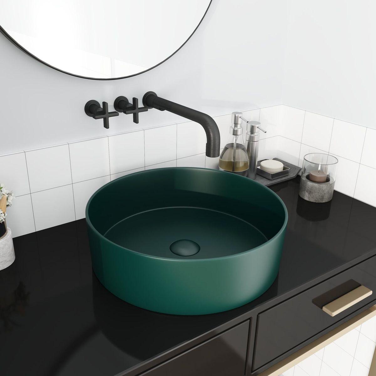 Ceramic Circular Vessel Bathroom Sink Art Sink