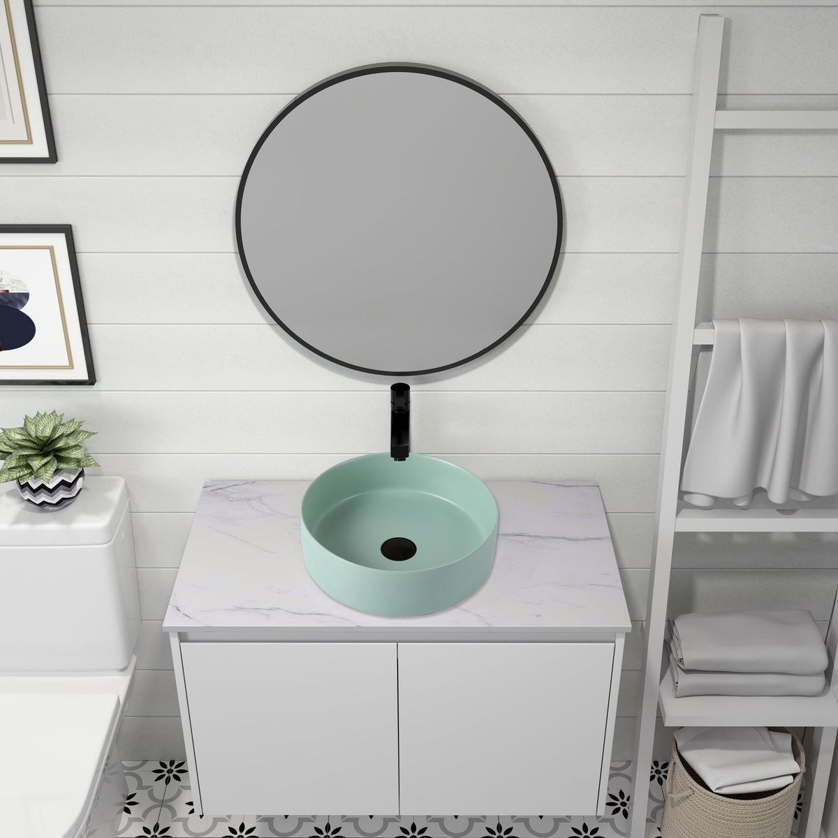 Ceramic Circular Vessel Bathroom Sink Art Sink