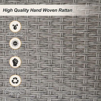 51.9" 2-Person Hanging Seat, Rattan Woven Swing Chair, Porch Swing With Ropes, Gray Wicker And Cushion