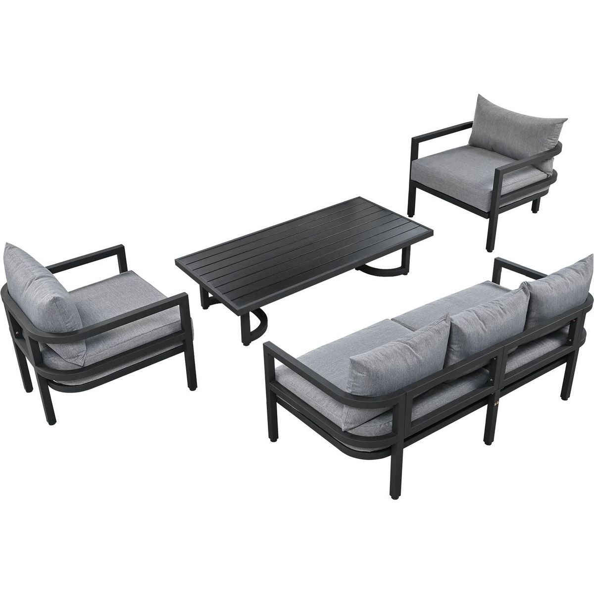 Multi-person Outdoor Steel Sofa Set, Waterproof, Anti-rust and Anti-uv, Suitable for Gardens and Lawns