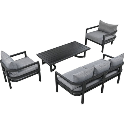 Multi-person Outdoor Steel Sofa Set, Waterproof, Anti-rust and Anti-uv, Suitable for Gardens and Lawns