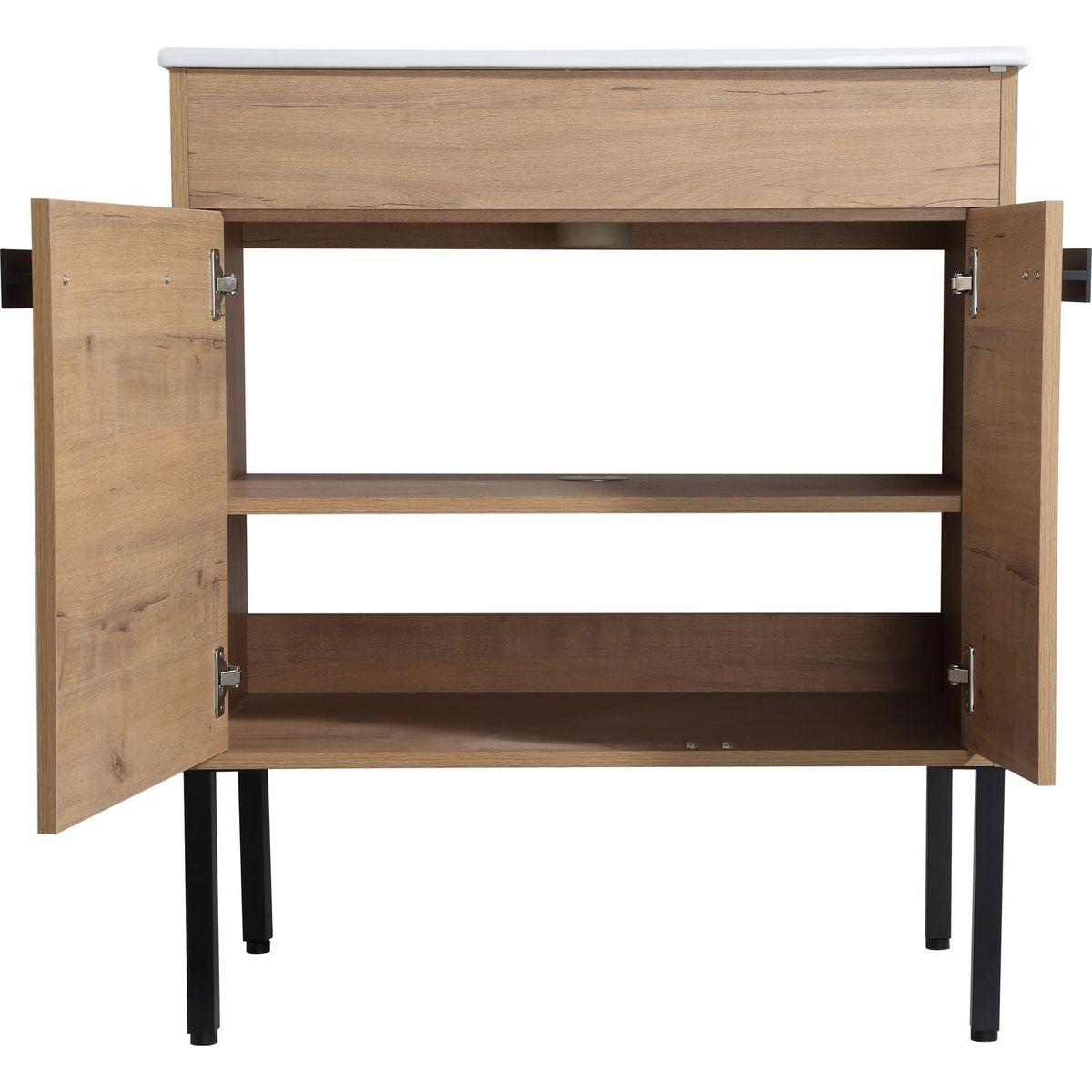 30 Inch Freestanding Bathroom Vanity or Floating is Optional Conversion.30x18-00330IMO-1(KD-Packing) Only Including Vanity