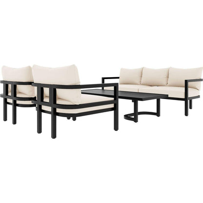 Multi-person Outdoor Steel Sofa Set, Waterproof, Anti-rust and Anti-uv, Suitable for Gardens and Lawns