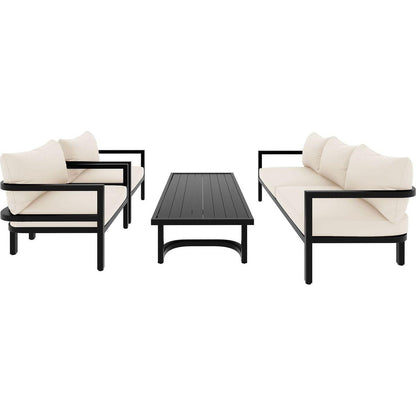 Multi-person Outdoor Steel Sofa Set, Waterproof, Anti-rust and Anti-uv, Suitable for Gardens and Lawns
