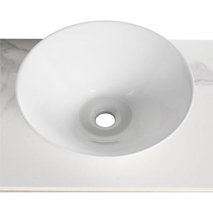 Ceramic Round Above Counter White Bathroom Sink Art Basin(BAB217MOWH)