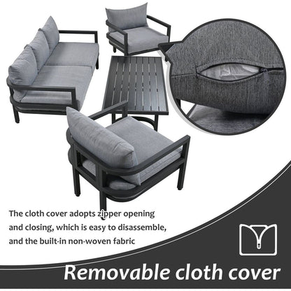 Multi-person Outdoor Steel Sofa Set, Waterproof, Anti-rust and Anti-uv, Suitable for Gardens and Lawns
