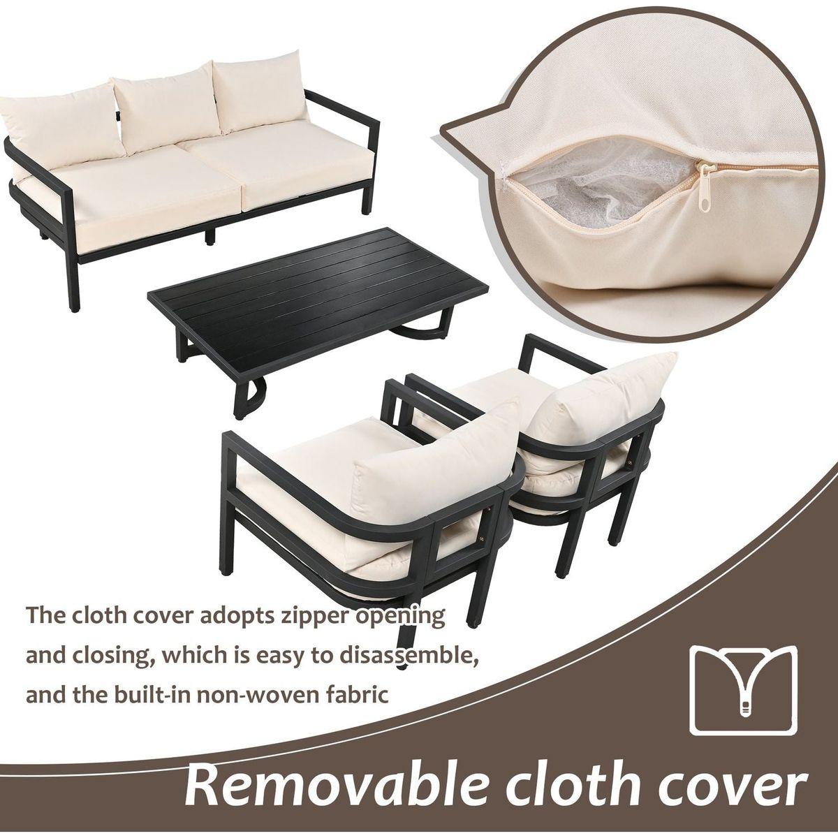 Multi-person Outdoor Steel Sofa Set, Waterproof, Anti-rust and Anti-uv, Suitable for Gardens and Lawns