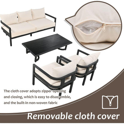 Multi-person Outdoor Steel Sofa Set, Waterproof, Anti-rust and Anti-uv, Suitable for Gardens and Lawns