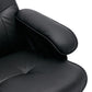 Recliner Chair with Ottoman, Swivel Recliner Chair with Wood Base for Livingroom, Bedroom, Faux Leather Beige,Black