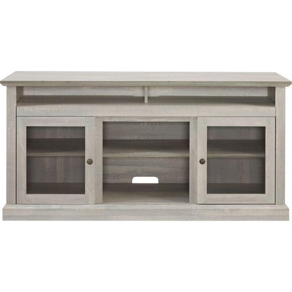 Contemporary TV Media Stand Modern Entertainment Console for TV Up to 65" with Open and Closed Storage Space, Stone Gray, 60"Wx15.75"Dx29"H
