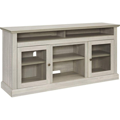 Contemporary TV Media Stand Modern Entertainment Console for TV Up to 65" with Open and Closed Storage Space, Stone Gray, 60"Wx15.75"Dx29"H