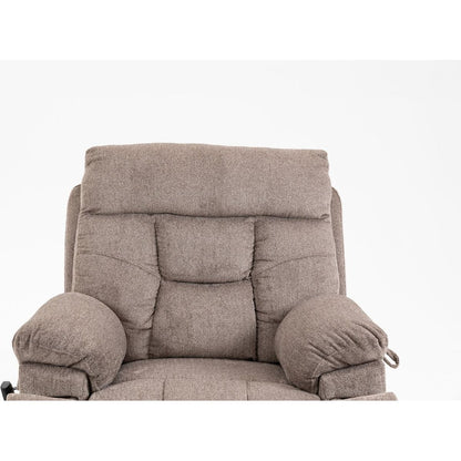 Old age electric lift chair, flat high density foam electric sofa, with heating and massage functions, can tilt to 180 degrees, 2 pocket cup holders, 2 remote controls, dual OKIN motors