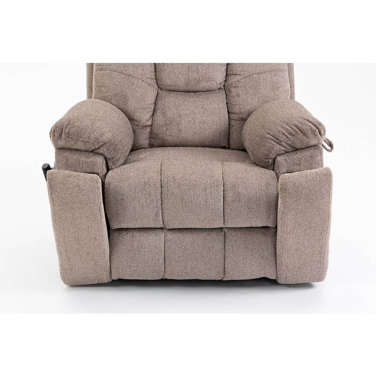 Old age electric lift chair, flat high density foam electric sofa, with heating and massage functions, can tilt to 180 degrees, 2 pocket cup holders, 2 remote controls, dual OKIN motors