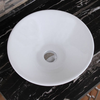 Ceramic Round Above Counter White Bathroom Sink Art Basin(BAB217MOWH)