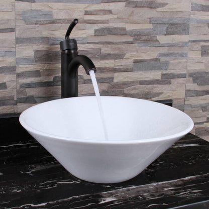 Ceramic Round Above Counter White Bathroom Sink Art Basin(BAB217MOWH)