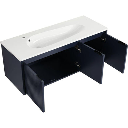 48" Floating Bathroom Vanity with Drop-Shaped Resin Sink