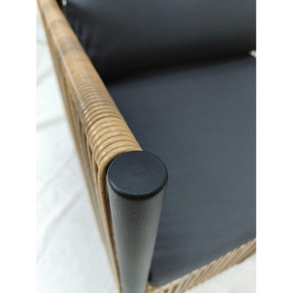 New Comming Patio 6 Pieces Brown PE Wicker Sofa Set with Grey Cushion