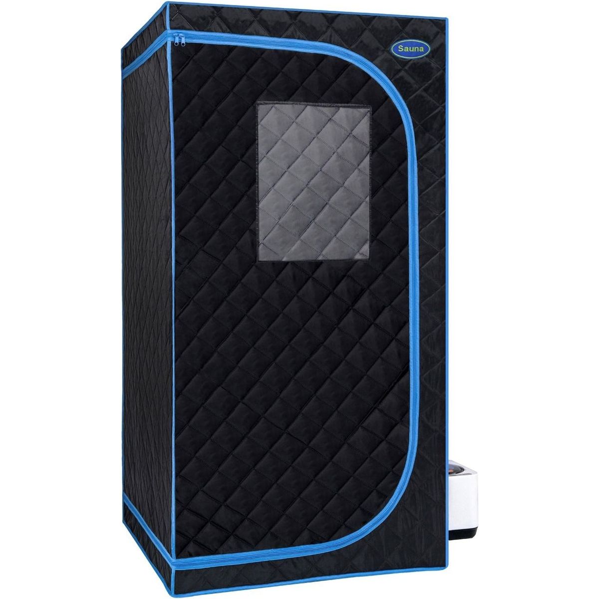 Portable Black Full Size Steam Sauna tent"ersonal Home Spa, with Steam Generator, Remote Control, Foldable Chair, PVC pipes. Easy to Install,fast heating, with FCC & UL Certification.