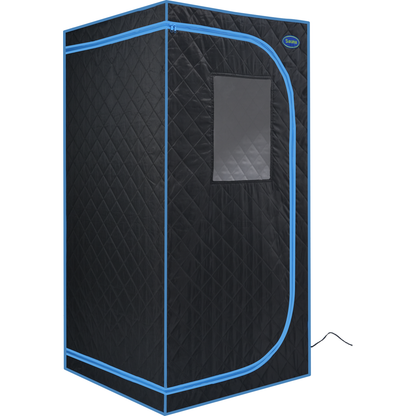 Portable Black Full Size Steam Sauna tent"ersonal Home Spa, with Steam Generator, Remote Control, Foldable Chair, PVC pipes. Easy to Install,fast heating, with FCC & UL Certification.