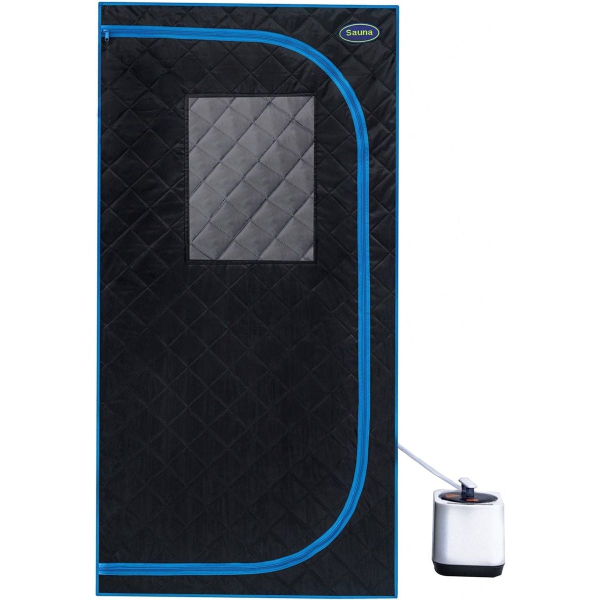 Portable Black Full Size Steam Sauna tent"ersonal Home Spa, with Steam Generator, Remote Control, Foldable Chair, PVC pipes. Easy to Install,fast heating, with FCC & UL Certification.