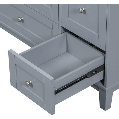 [Cabinet Only] 36" Bathroom Vanity-Grey Blue(Sink not included)