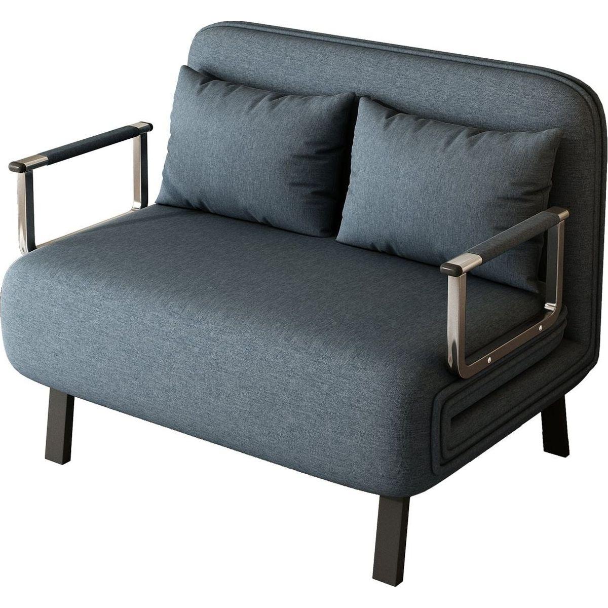 39"Convertible Chair Bed, Tri-Fold Sofa Bed with Adjustable Backrest & Pillow, Leisure Chaise Lounge Couch with Sturdy Steel Frame for Home & Office, Comfortable Sleeper Chair