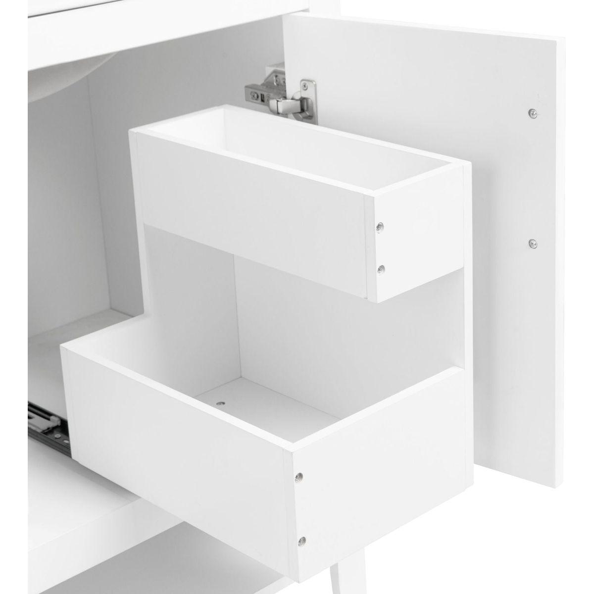 30" Bathroom Vanity with Sink, Multi-functional Bathroom Cabinet with Doors and Drawers, Solid Frame and MDF Board, White