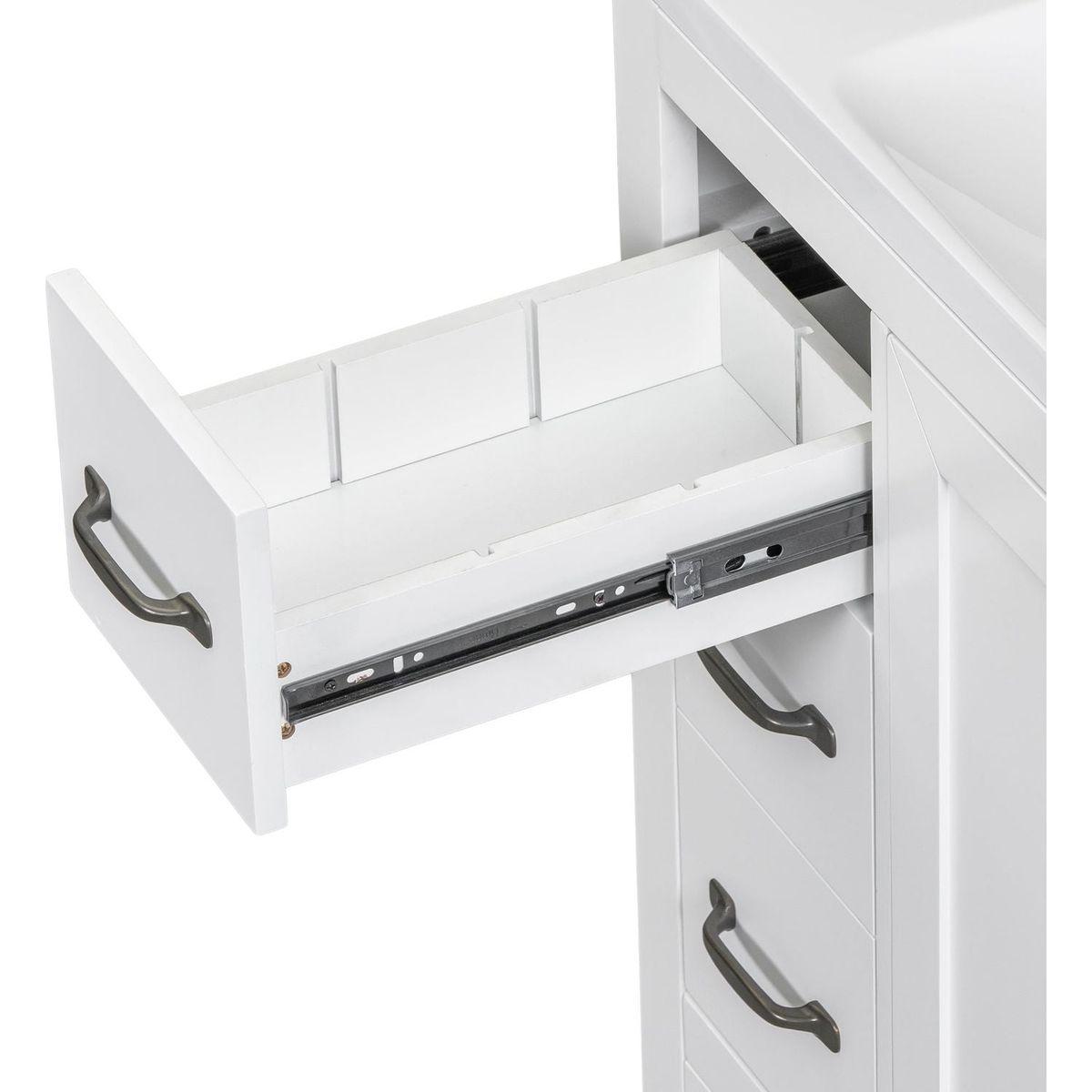 36" Bathroom Vanity with Sink Combo, Six Drawers, Multi-Functional Drawer Divider, Adjustable Shelf, White