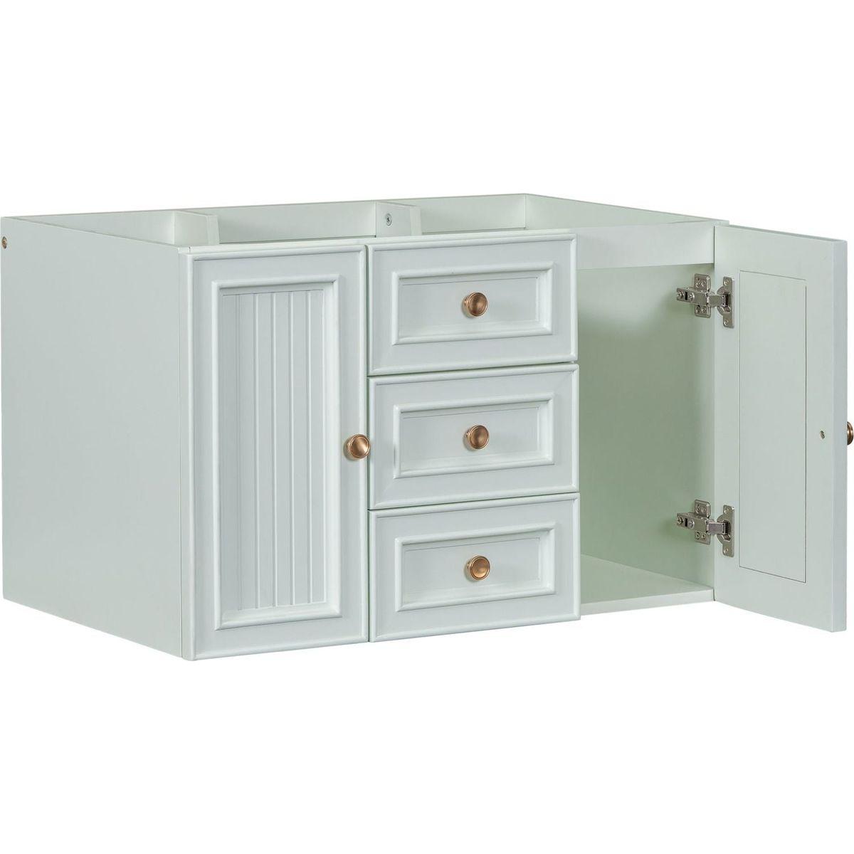 30" Wall Mounted Bathroom Vanity without Sink, Cabinet Base Only, Functional Drawer, Green