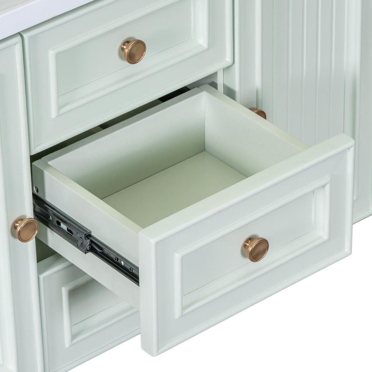 30" Wall Mounted Bathroom Vanity without Sink, Cabinet Base Only, Functional Drawer, Green