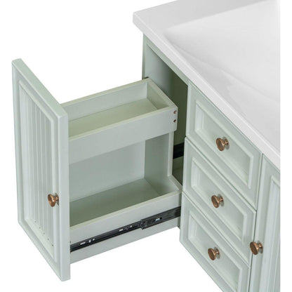 30" Wall Mounted Bathroom Vanity without Sink, Cabinet Base Only, Functional Drawer, Green