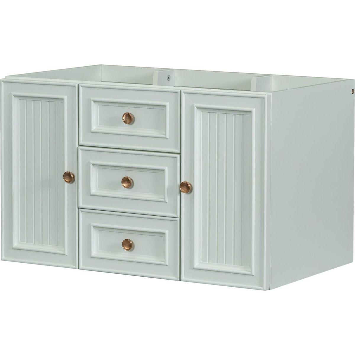 30" Wall Mounted Bathroom Vanity without Sink, Cabinet Base Only, Functional Drawer, Green