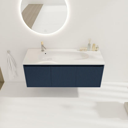 48" Floating Bathroom Vanity with Drop-Shaped Resin Sink