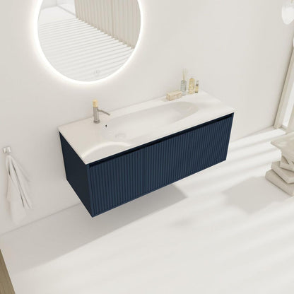 48" Floating Bathroom Vanity with Drop-Shaped Resin Sink