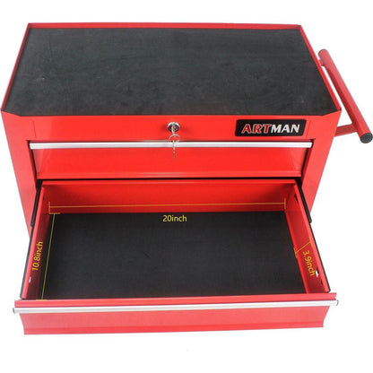5 DRAWERS MULTIFUNCTIONAL TOOL CART WITH WHEELS-RED