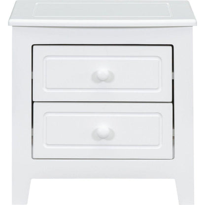 3-Pieces Bedroom Sets,Full Size Wood Platform Bed and Two Nightstands-White