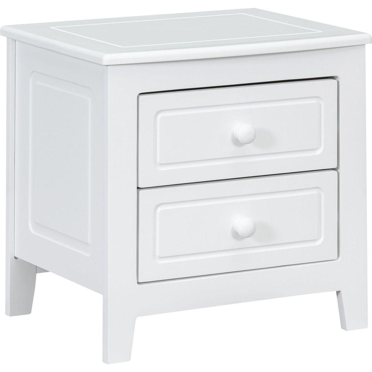 3-Pieces Bedroom Sets,Full Size Wood Platform Bed and Two Nightstands-White
