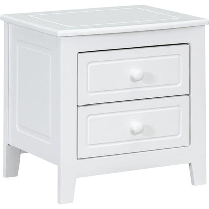 3-Pieces Bedroom Sets,Full Size Wood Platform Bed and Two Nightstands-White