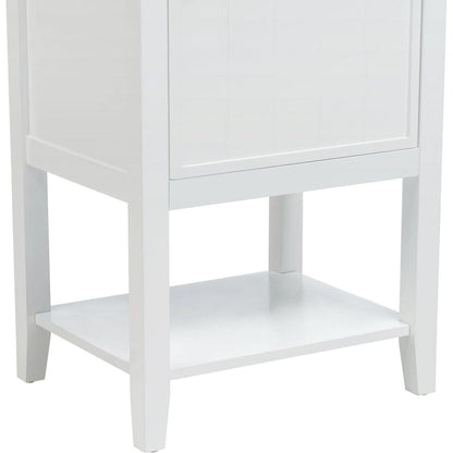 20" Bathroom Vanity with Sink, Bathroom Cabinet with Soft Closing Door, Storage Rack and Open Shelf, White